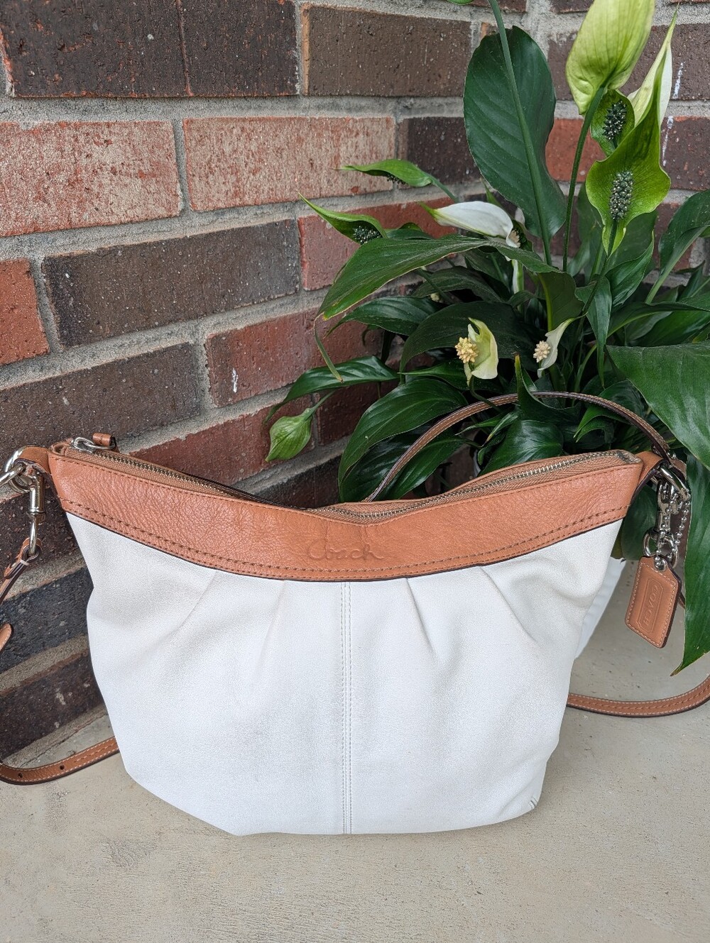 😍 Vintage Y2K Coach Ashley F13764 Leather Zip Crossbody Shoulder Satchel Bag